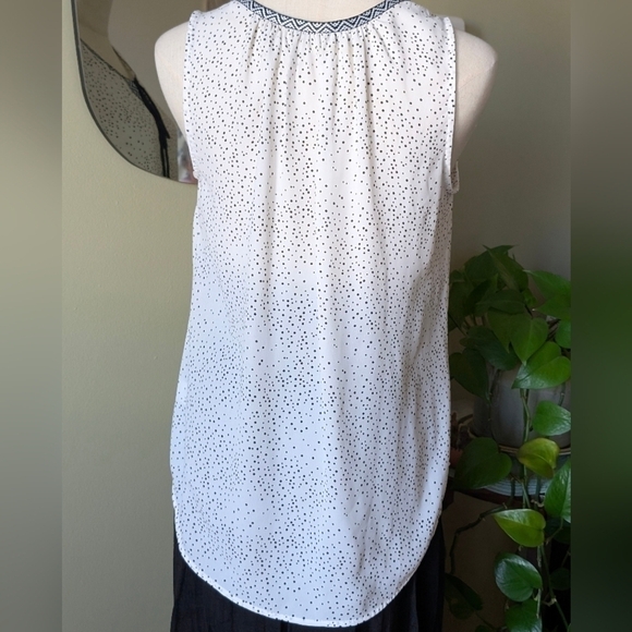 Daniel Rainn Women's Size Small White & Black Embroidered Fringe Tassel Blouse - Picture 6 of 11